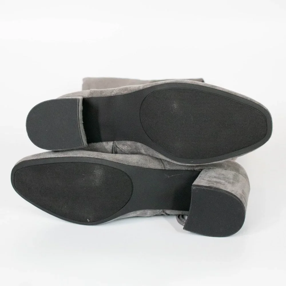 Sugar‎ Women's Gray Cushioned Ollie Almond Toe Block Heel Boots